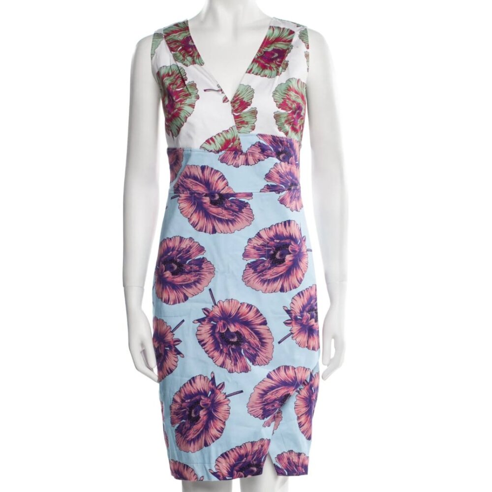 Altuzarra Floral Print Knee-Length Dress, Size 10